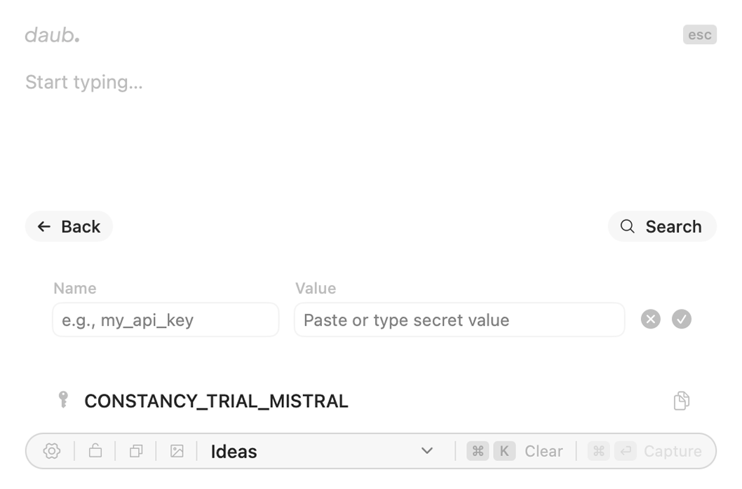 daub encrypted secrets vault panel